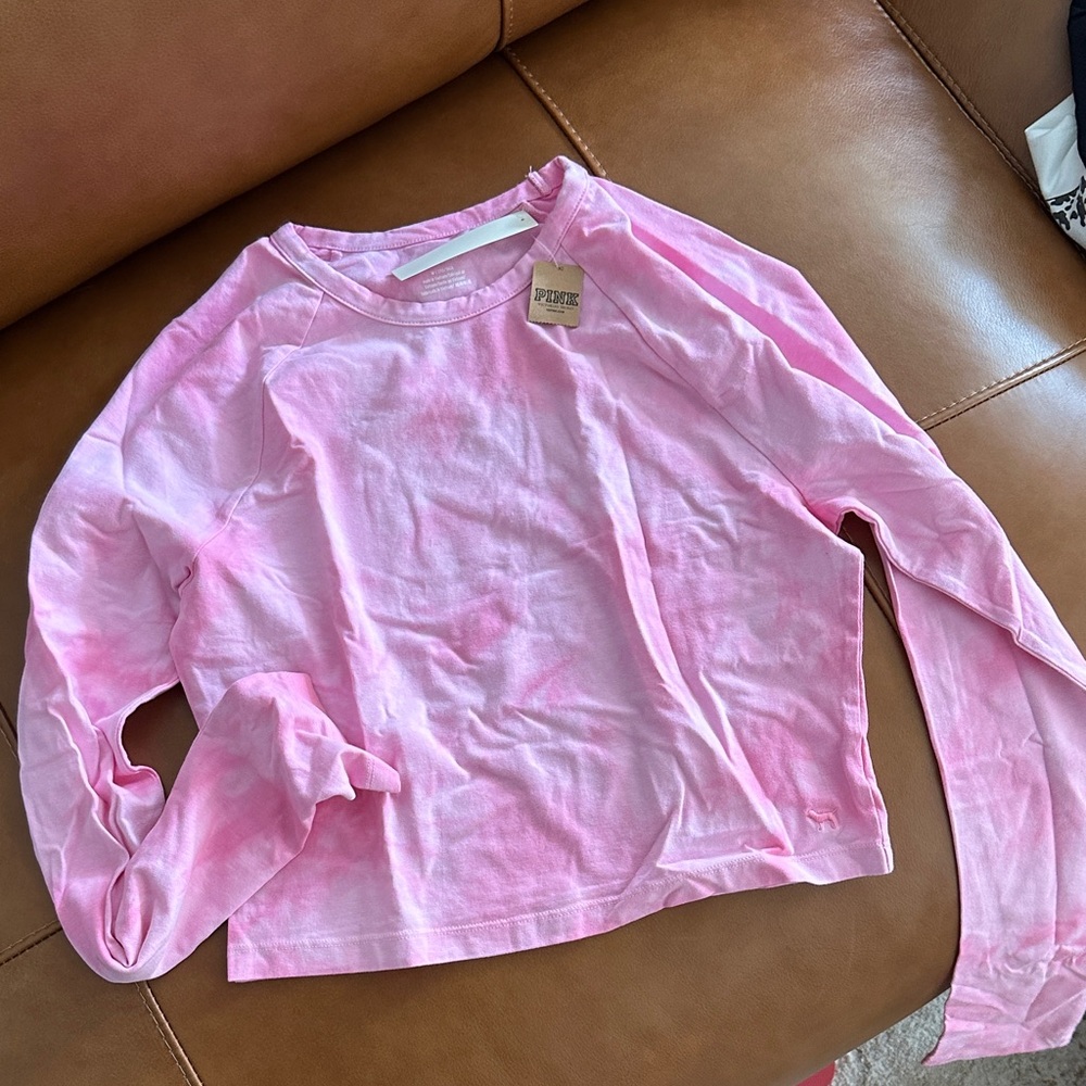 Pink Long Sleeve Tie-Dye Shirt